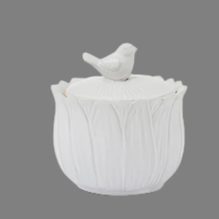 BIRD ON CERAMIC JAR