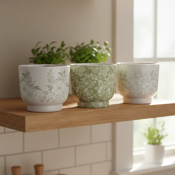 CHISWICK CERAMIC POTS - 3 ASSTD