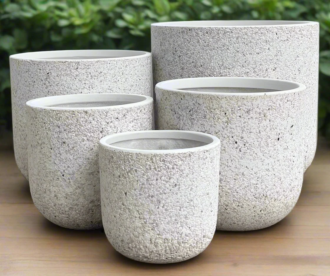 ELLIE PLANTER WHITE PEBBLE X LARGE
