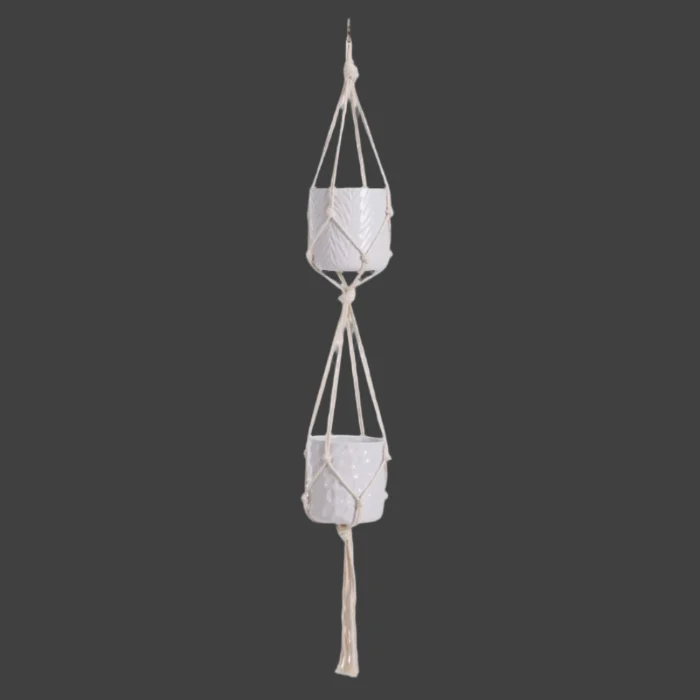 MACRAME DOUBLE POT HANGER