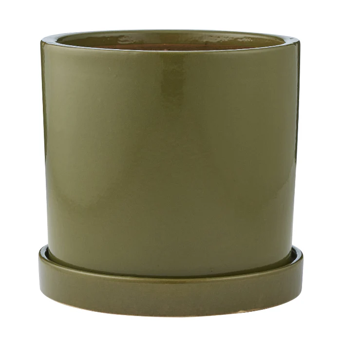 MASON CERAMIC POT WITH SAUCER LARGE