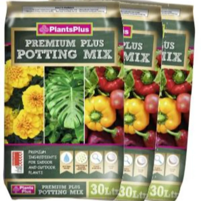 POTTING MIX - PLANTS PLUS PREMIUM MULTI VALUE PACK 3 FOR $39