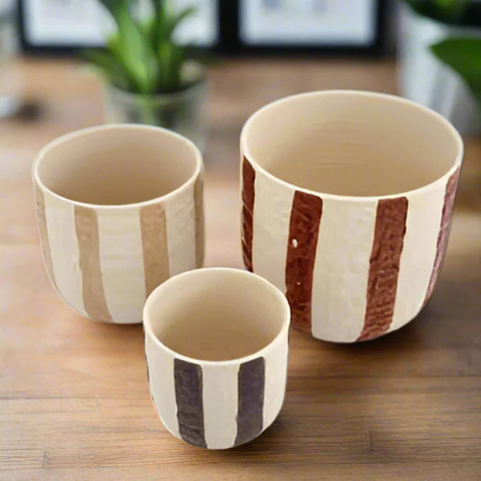 Rayas Cer Pot 11.5x10.5 Cocoa - Image 2