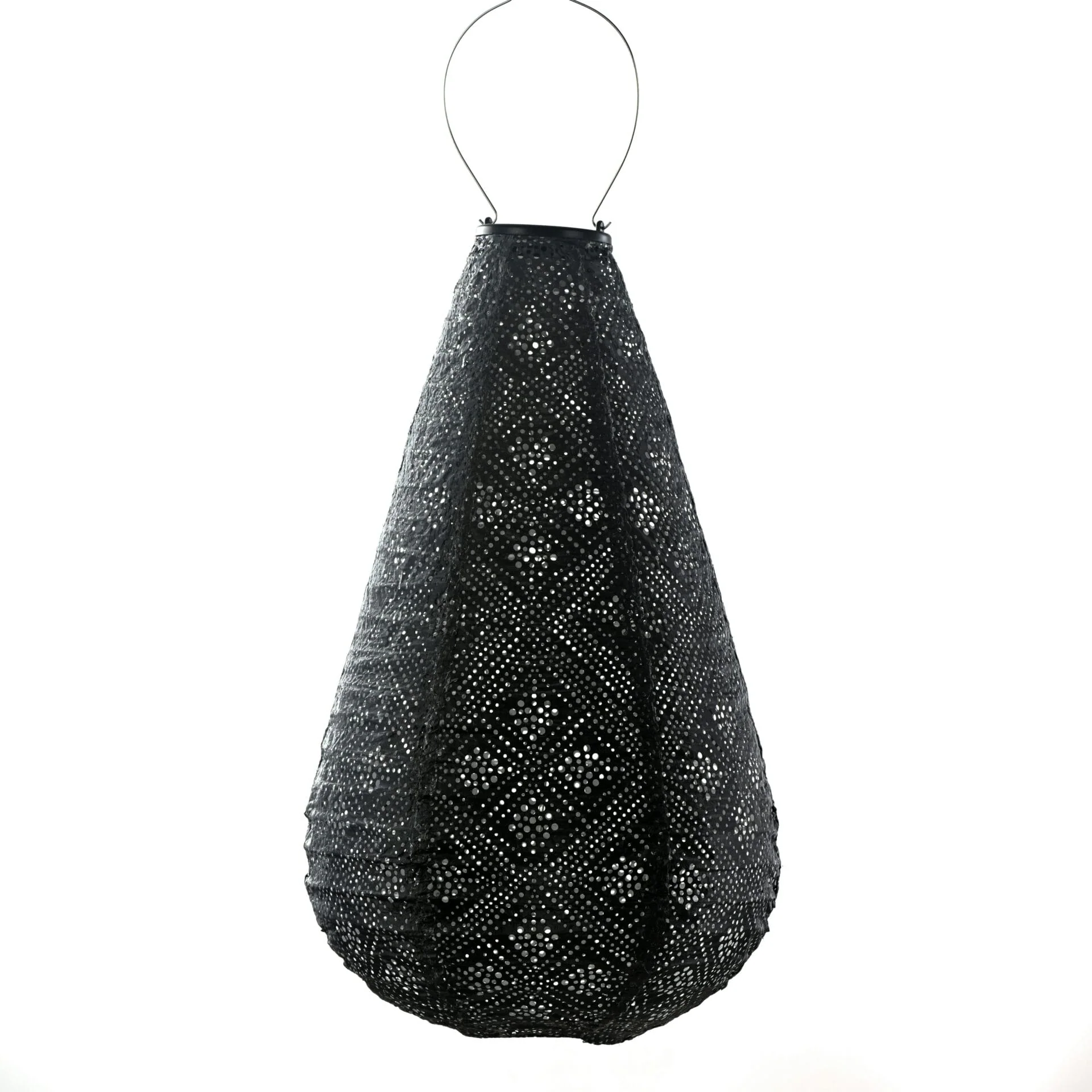 Solar Lantern Drop 28cm Grey