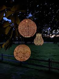 Solar Lantern Round 20cm Copper - Image 4