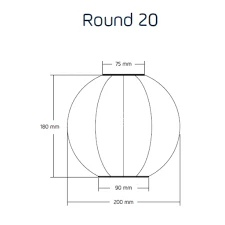 Solar Lantern Round 20cm Grey Blue - Image 2