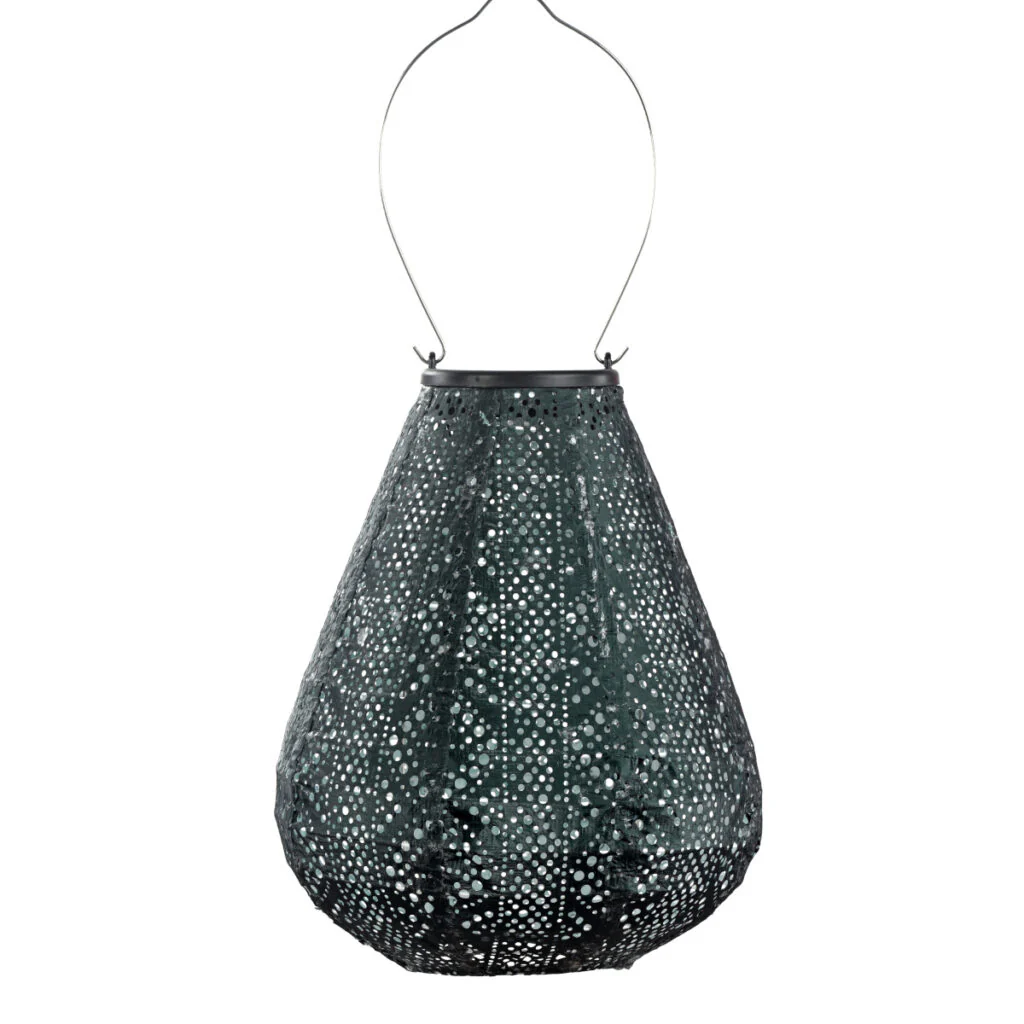 Solar Lantern Tulip 20cm Green