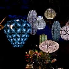 Solar Lantern Tulip 20cm Grey Blue - Image 3