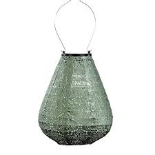 Solar Lantern Tulip 20cm Sage Green